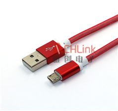 USB2.0数据线红色 铝合金数据线